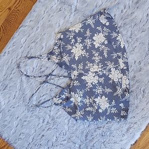 Urban Outfitters Navy/White Floral Crop Top, Women's Medium, Excellent Condition